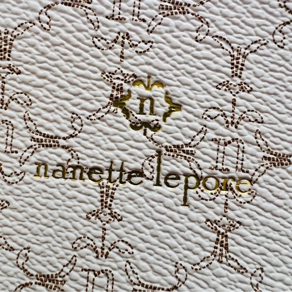 Nanette Lepore White and Tan Logo Backpack Purse main image 7